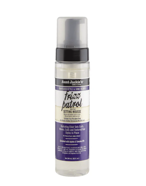 Aunt Jackie's Grapeseed Style Frizz Patrol Anti-Poof Twist and Curl Setting Mousse