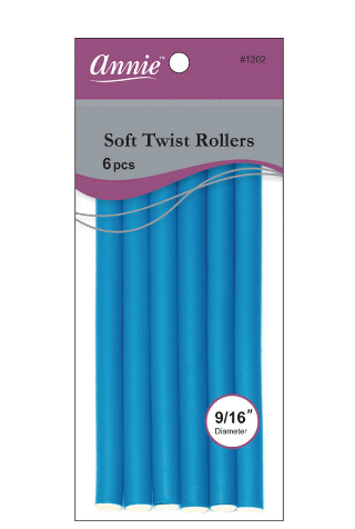 Annie Soft Twist Rollers 7" Blue