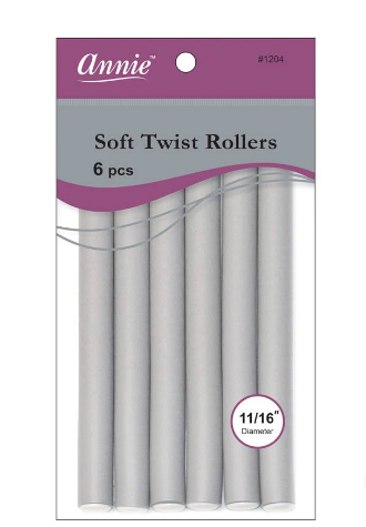 11/16" Annie Soft Twist Rollers, Grey