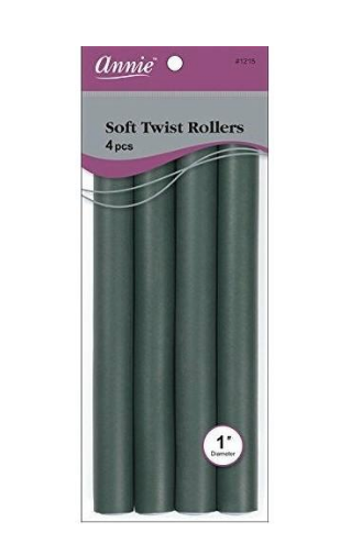 Annie Soft Twist Rollers Dark Green- 1inch